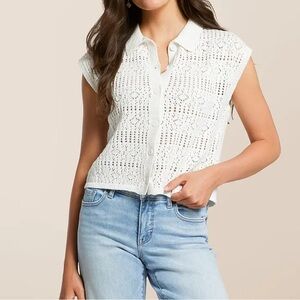 Z Supply Kinsley Crochet Cardigan Top NWT Size Medium